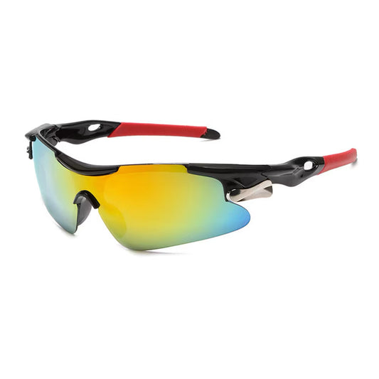 Óculos De Sol UV400 Para Ciclismo Corrida À Prova De Vento (COR PRETO VERMELHO)