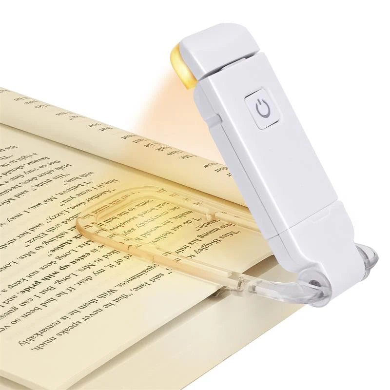 Luz de Leitura para Livro Clip Recarregavel via USB Portatil Marcador de Livro Possui 3 Niveis de luz com Brilho Ajustavel Ideal para Ler e Estudar a Noite