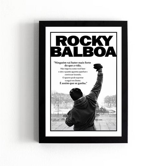 Quadro com moldura A4 - Rocky Balboa Motivação, Motivacional,  Frases