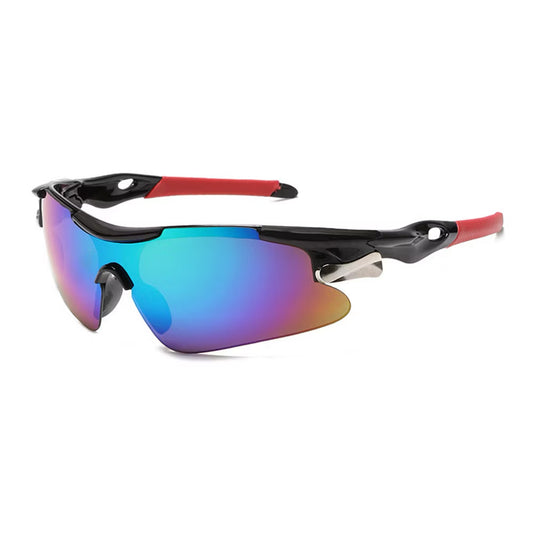 Óculos De Sol UV400 Para Ciclismo Corrida À Prova De Vento (COR PRETO VERMELHO VERDE)