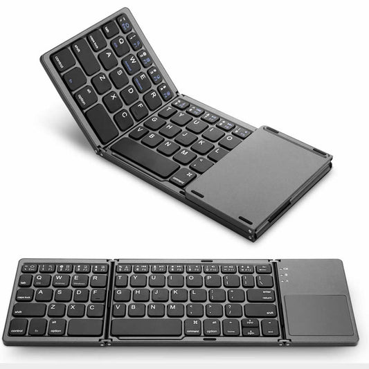 Mini Teclado Portátil Sem Fio Recarregável Dobrável Touchpad Bluetooh